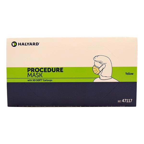 Halyard Health Model 47117 3 Layer Procedure Mask 10 Box Case Yellow