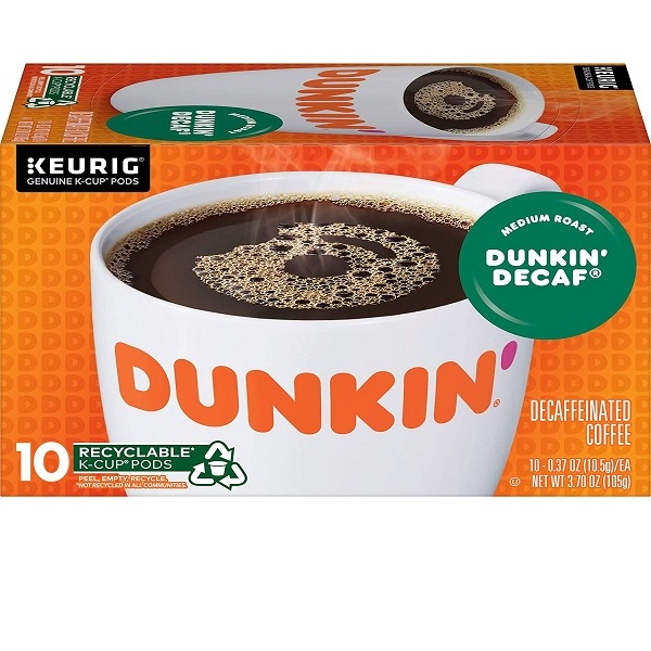 Dunkin' Decaf Medium Roast Coffee, 60 Keurig K-Cup Pods