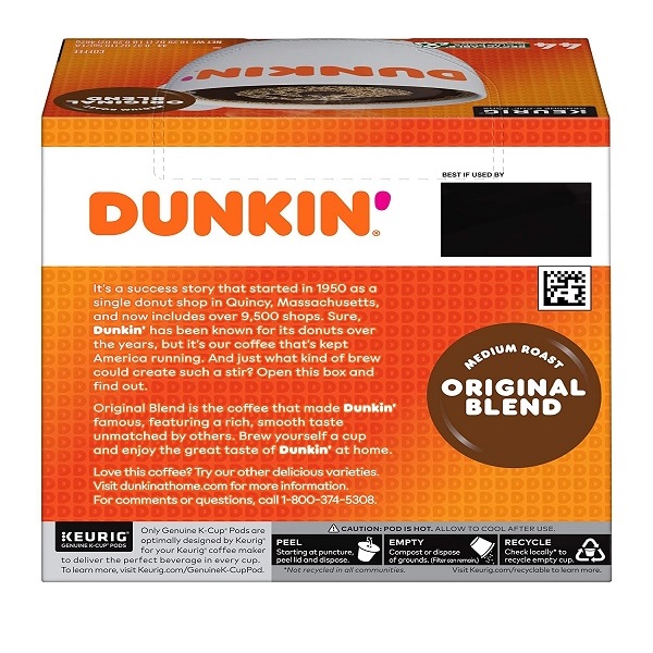 Dunkin' Original Blend Medium Roast Coffee, 176 Keurig K-Cup Pods