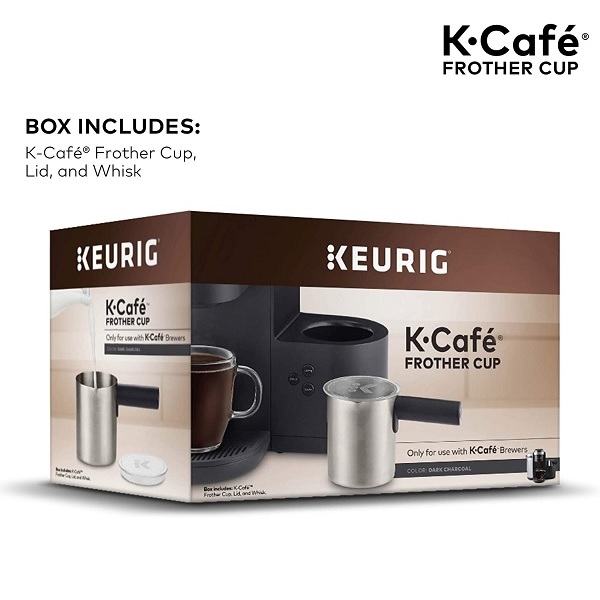 Keurig Works Non-Dairy Milk, Hot and Cold Frothing, Compatible K-Café Coffee Makers Only, Charcoal Frother1