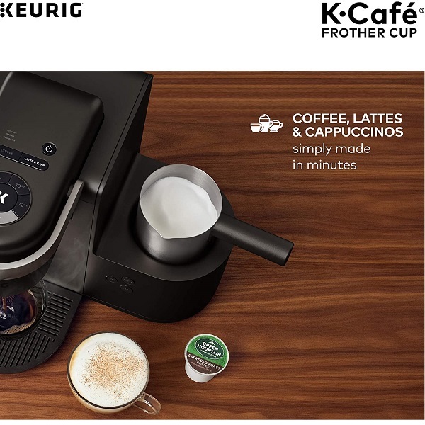 Keurig Works Non-Dairy Milk, Hot and Cold Frothing, Compatible K-Café Coffee Makers Only, Charcoal Frother6