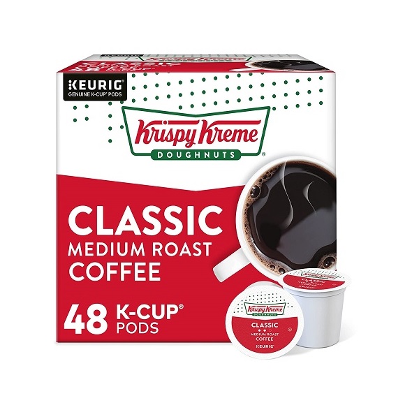 Krispy Kreme Classic, Single – Serve Keurig K – Cup Pods, Medium Roast Coffee, 0.33 Ounce