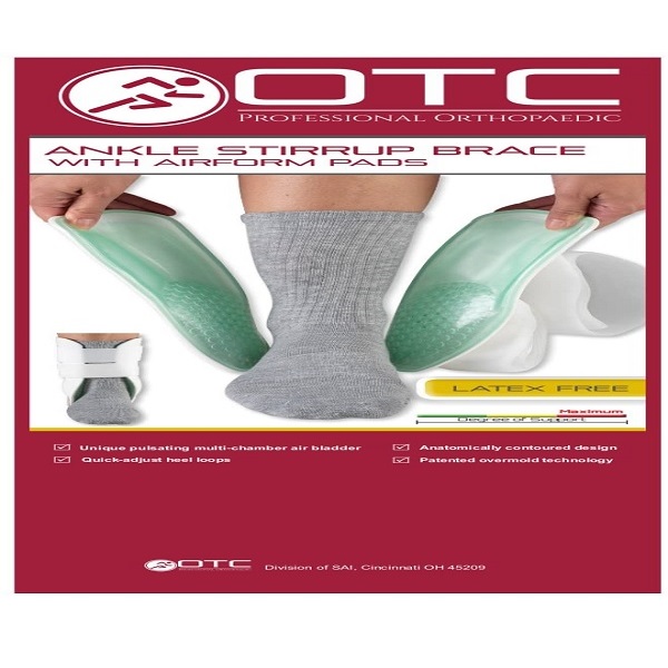 OTC Ankle Brace, Stirrup Style, Airform Pads, Adult (Right Leg)4