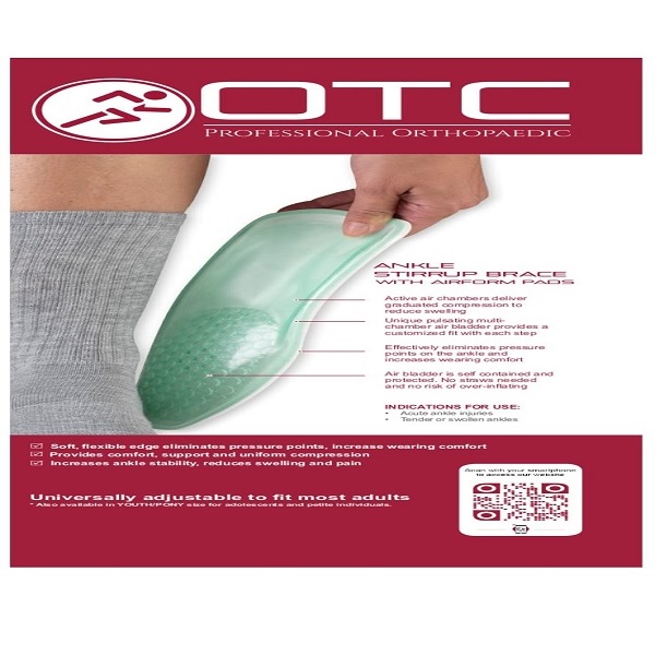 OTC Ankle Brace, Stirrup Style, Airform Pads, Adult (Right Leg)