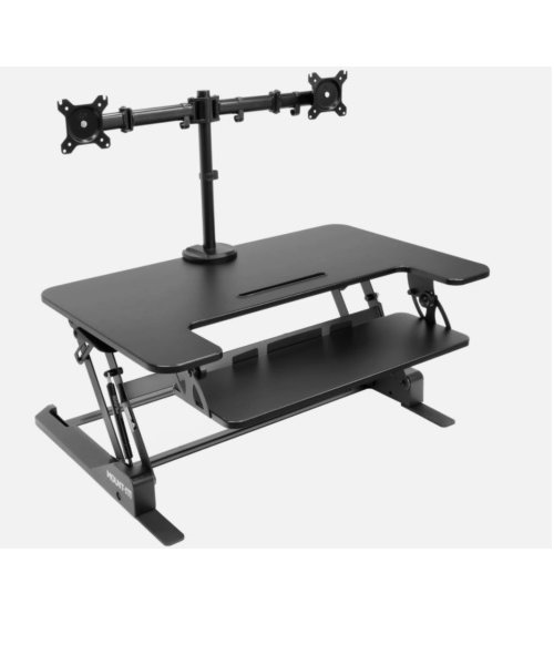Sit-Stand Desk Converter w/ Dual Monitor Mount-it MI